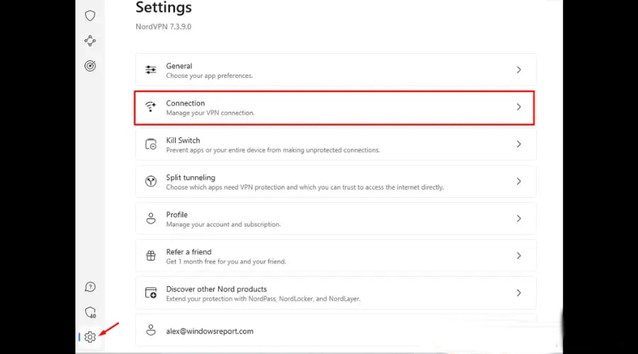 nordvpn connection settings