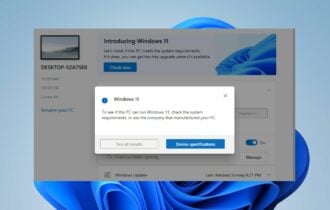 pc health check not showing results