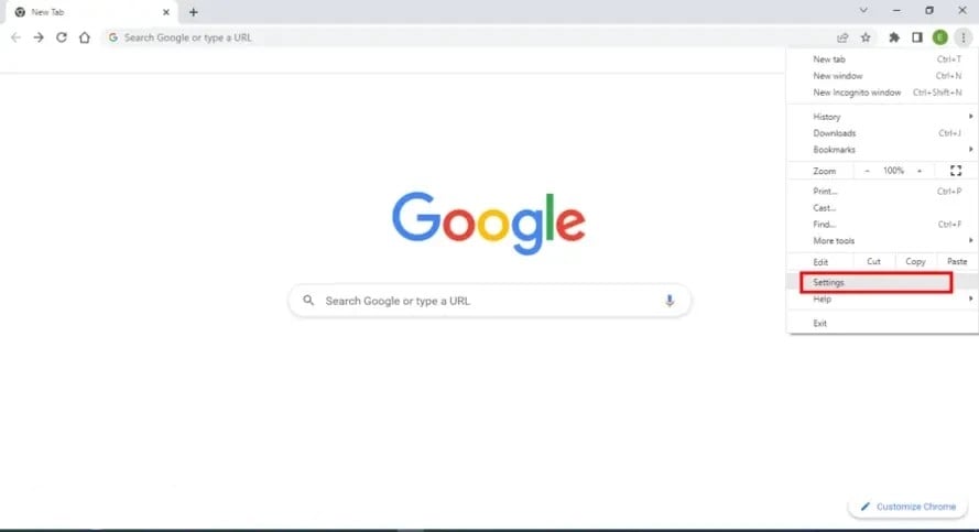 google chrome settings