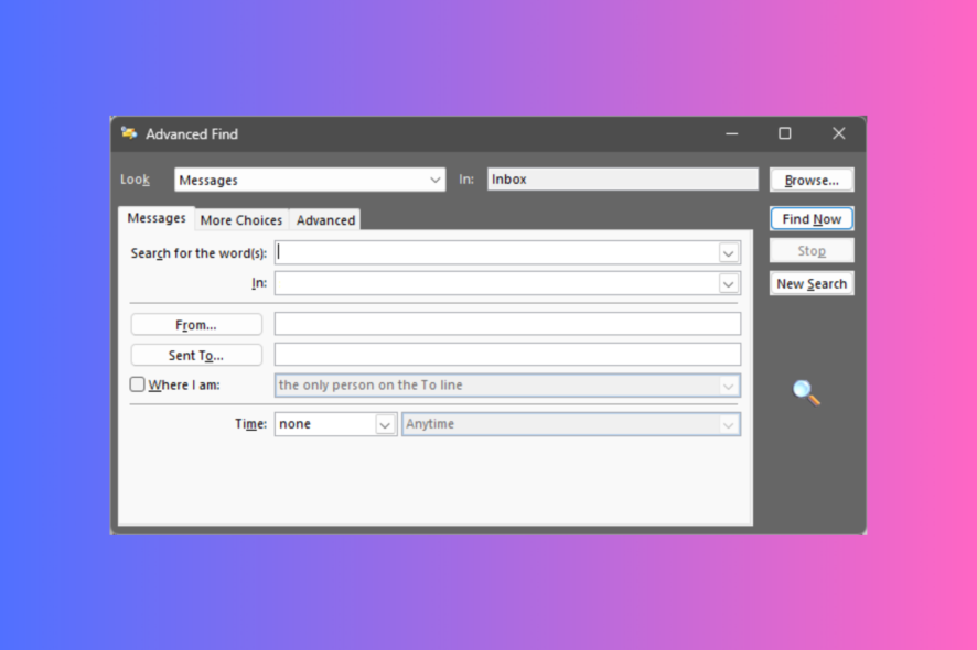 search for emails with empty subject line