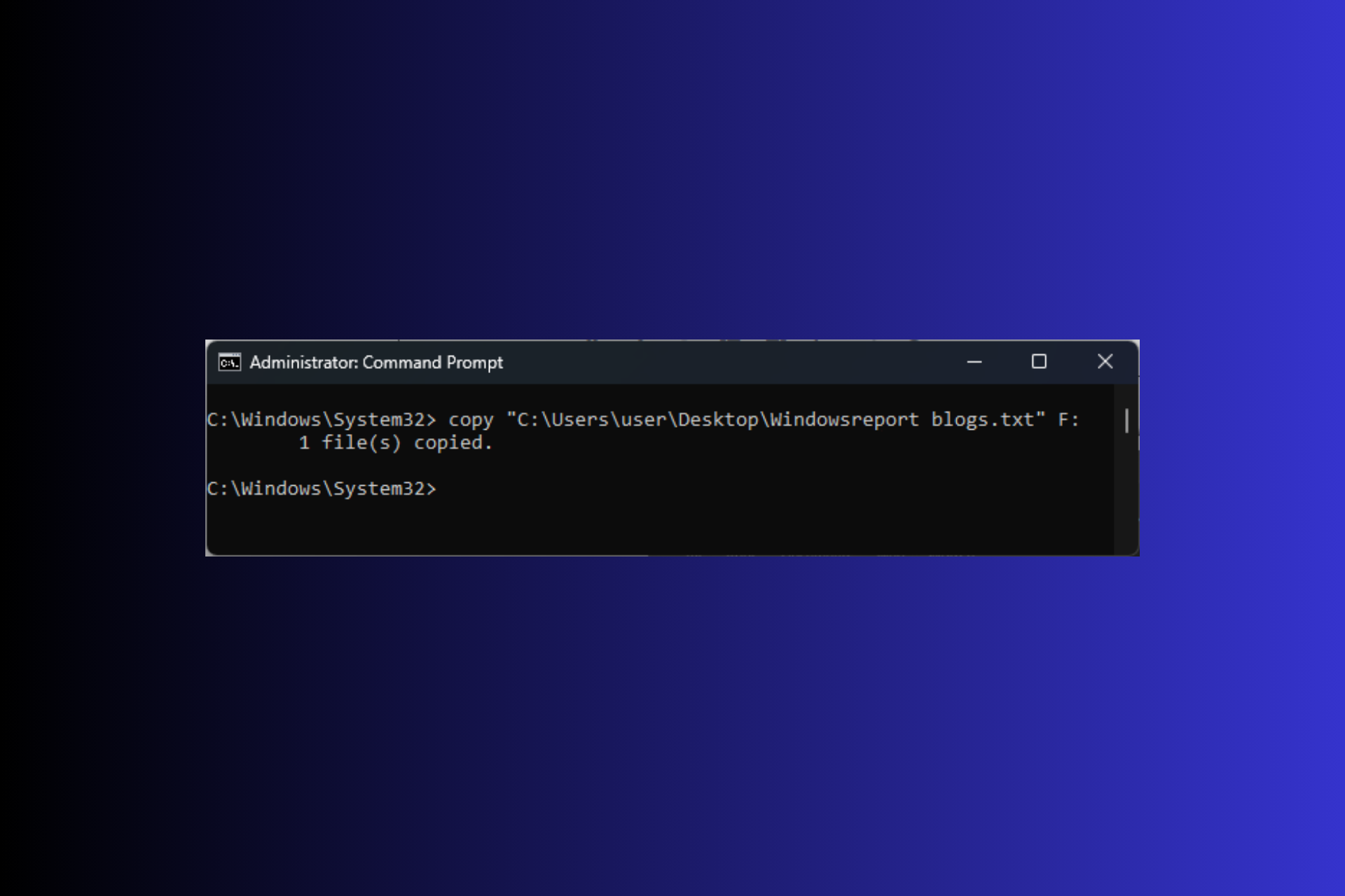 Copy Files Using Command Prompt on Windows 11