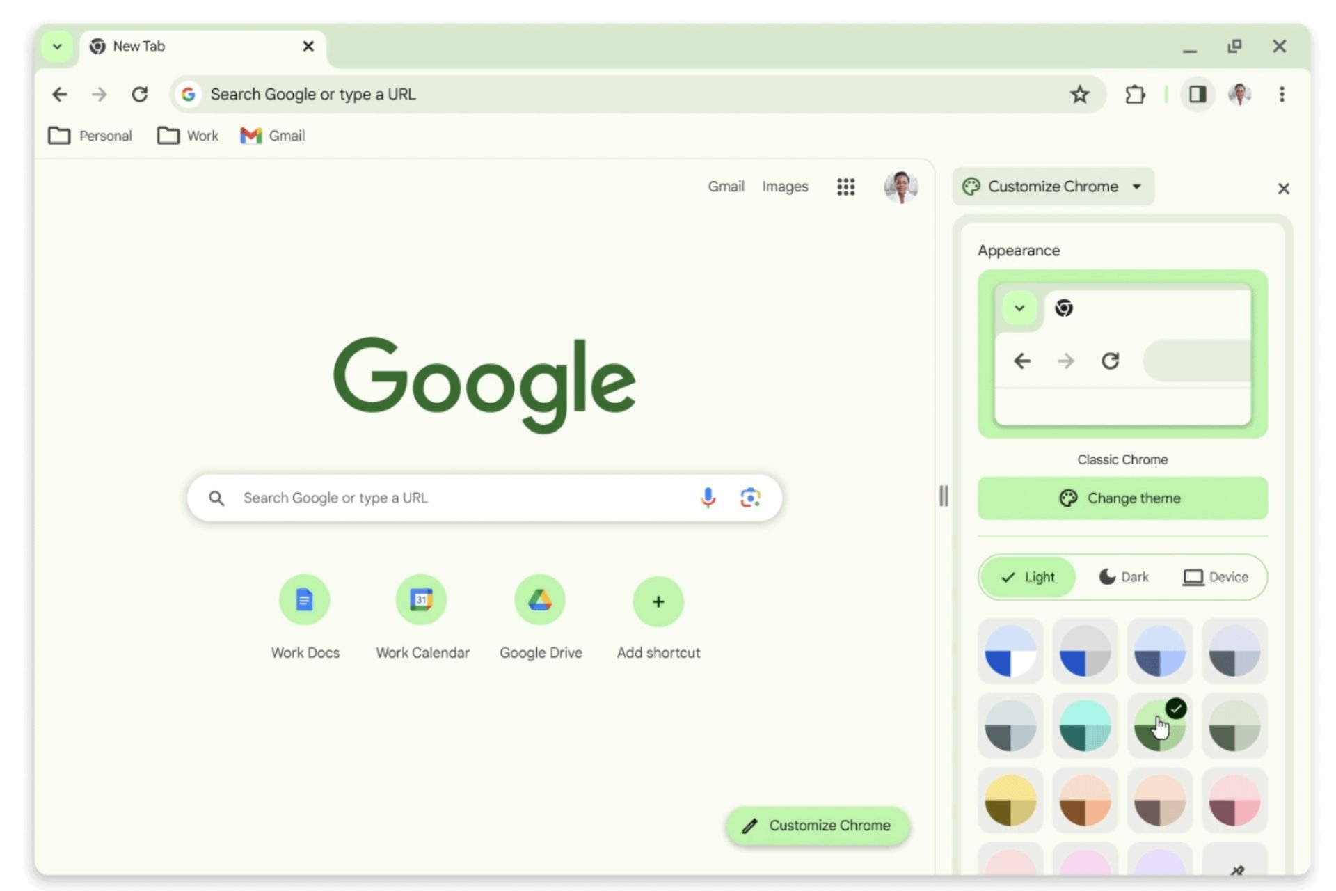 customize chrome homepage