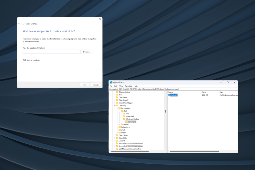 how to create settings shortcut in windows 11