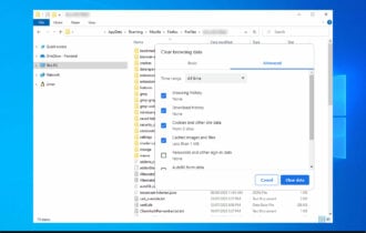 how to clear cache and cookies on windows 10
