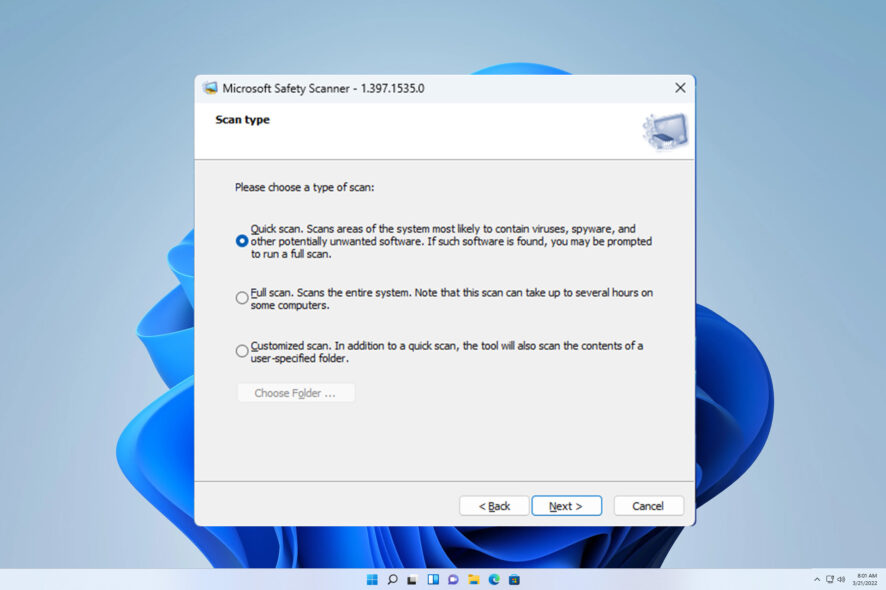 microsoft safety scanner remove virus