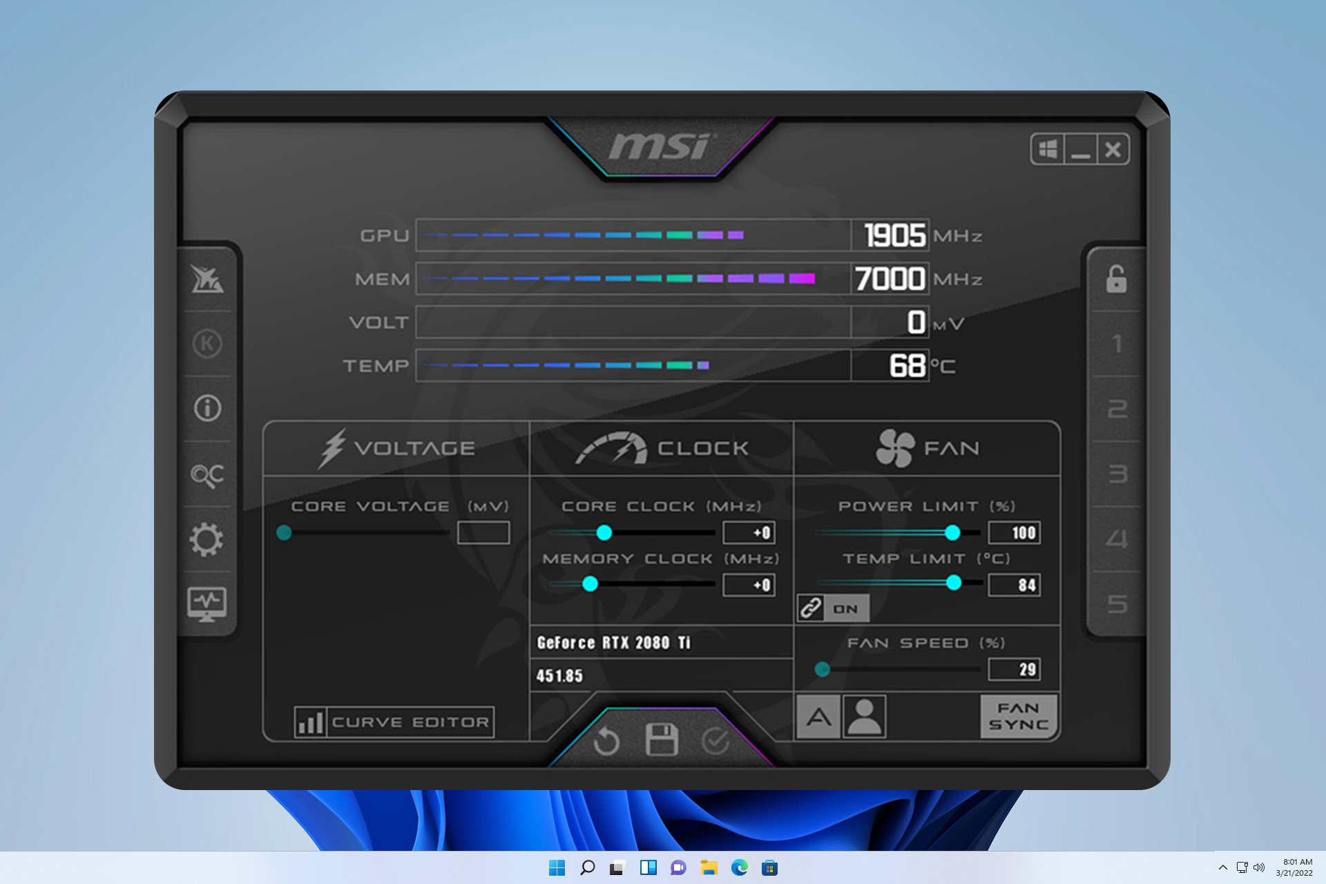 msi afterburner power limit