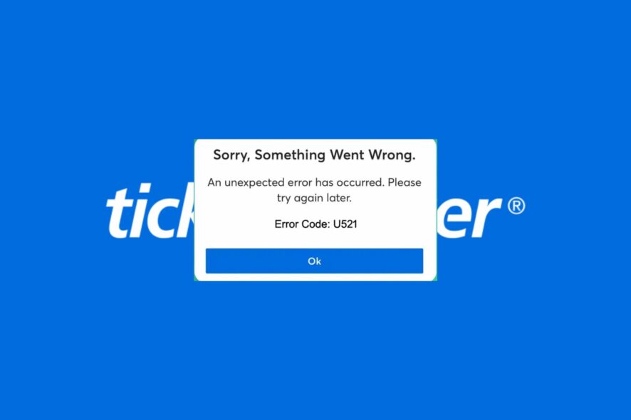 ticketmaster error code u521