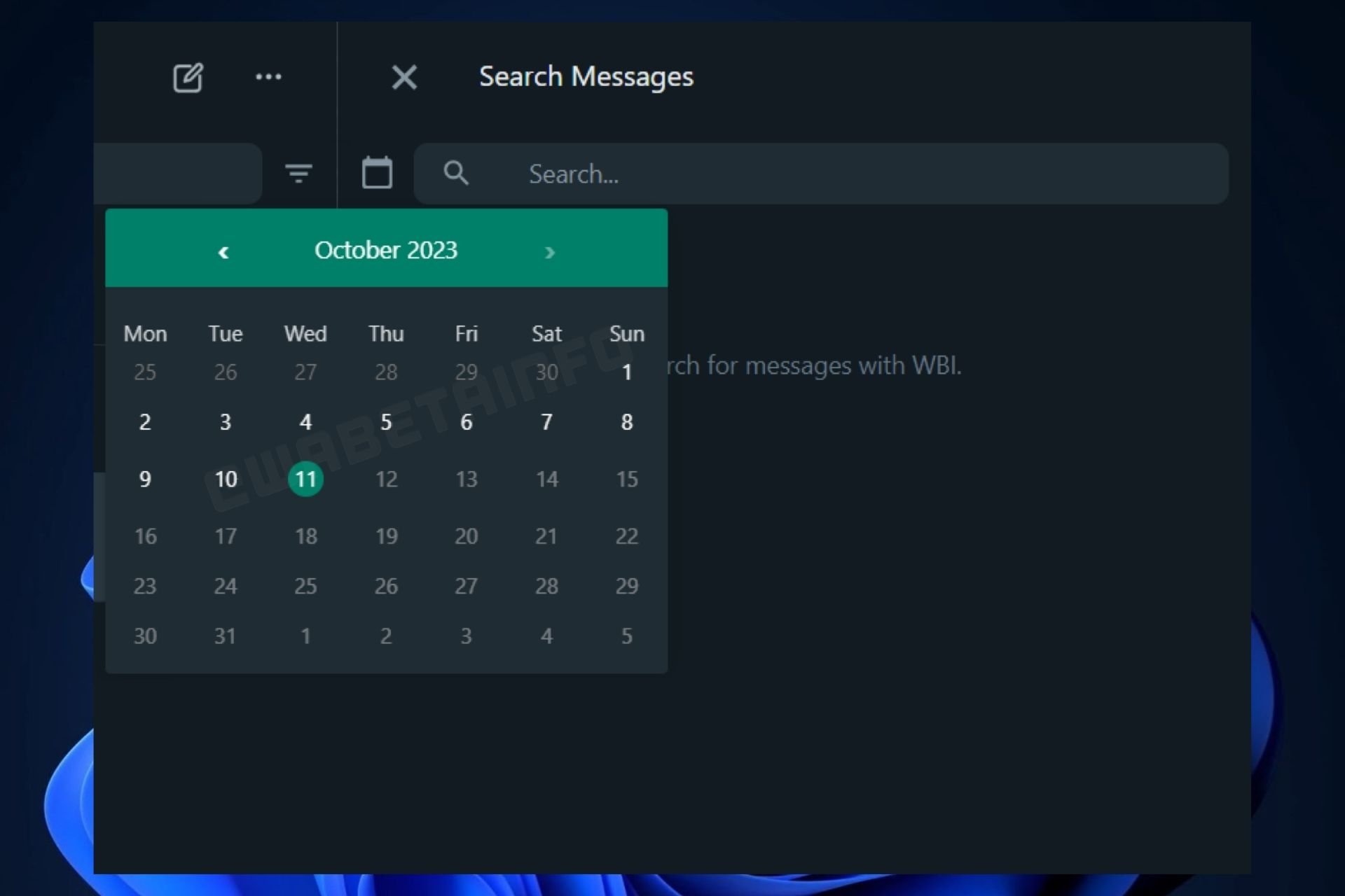 whatsapp search by date