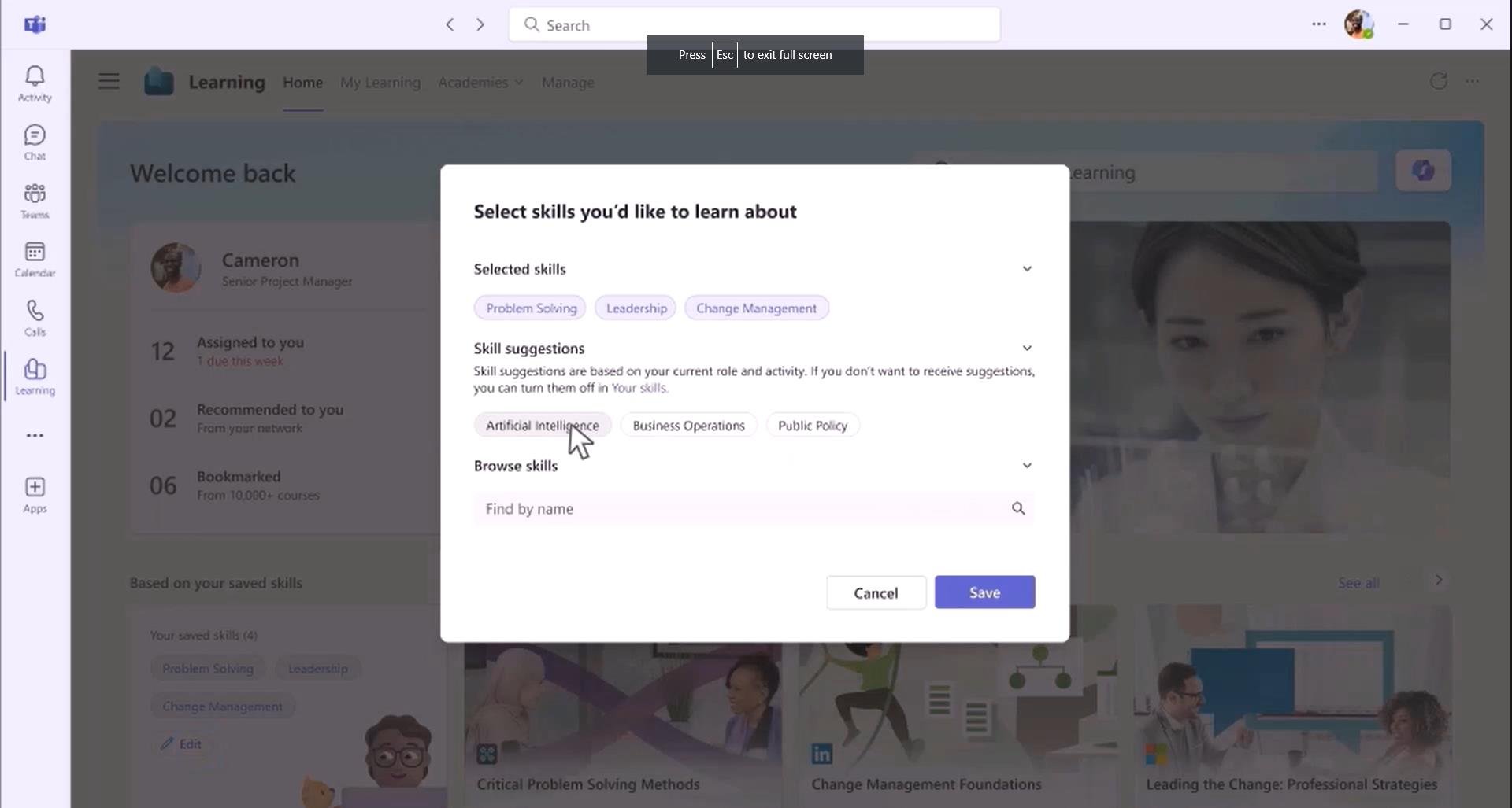 microsoft viva skills