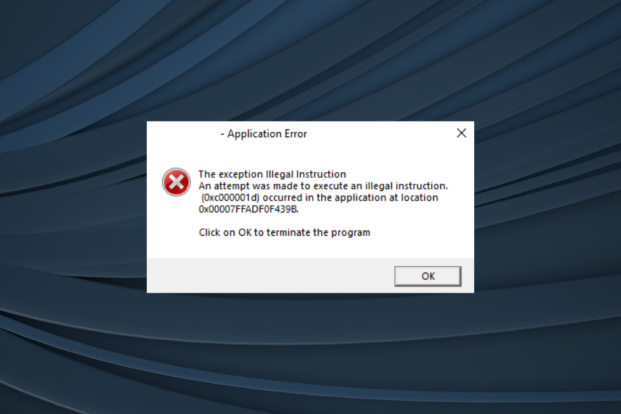 fix exception_illegal_instruction error
