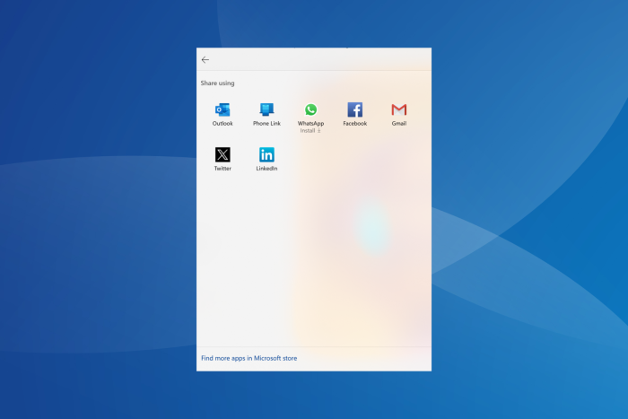 windows share new options