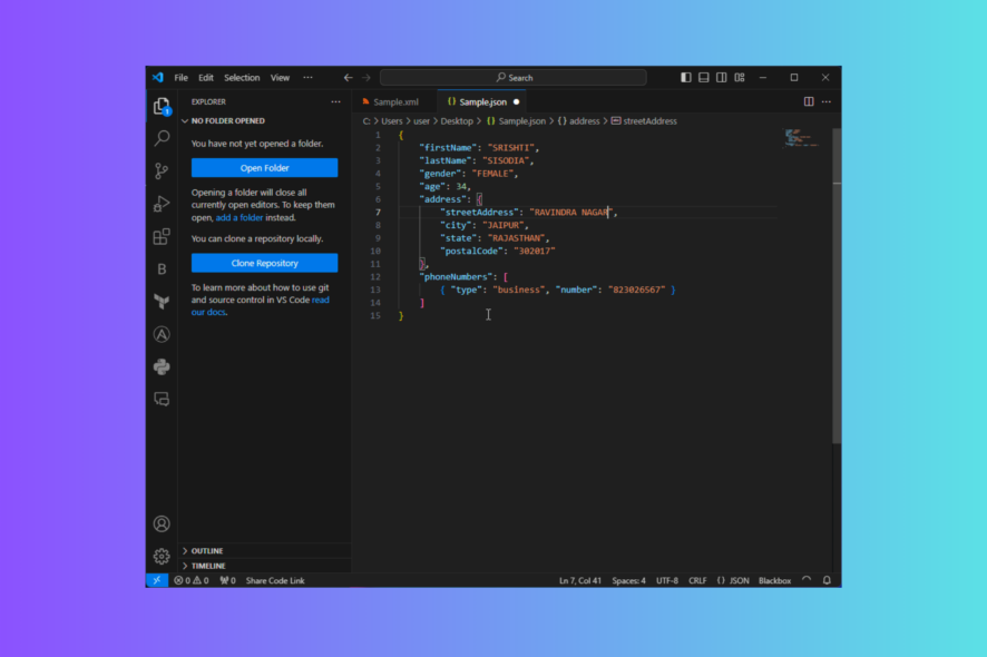 json file opener