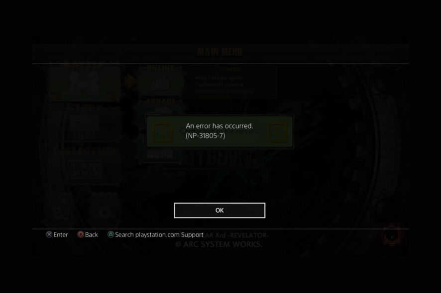 Fix the PlayStation Error NP-31805-7