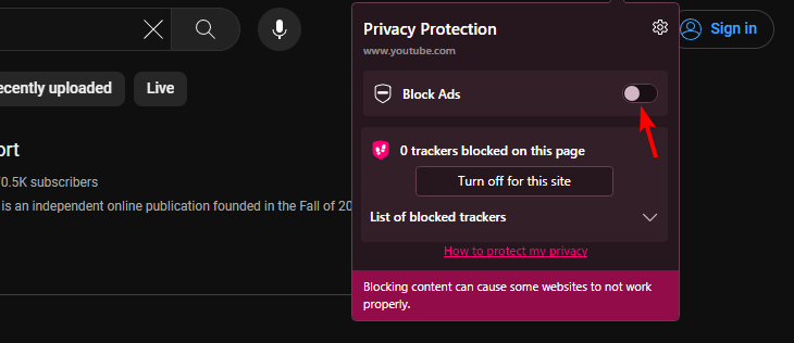 block ads opera gx