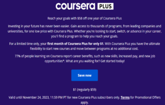 best coursera black friday deal