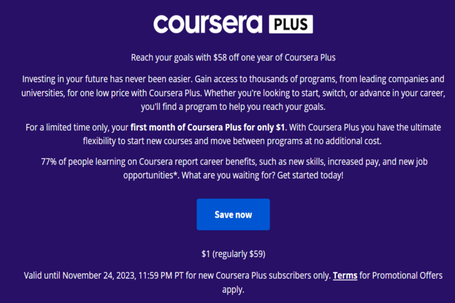best coursera black friday deal