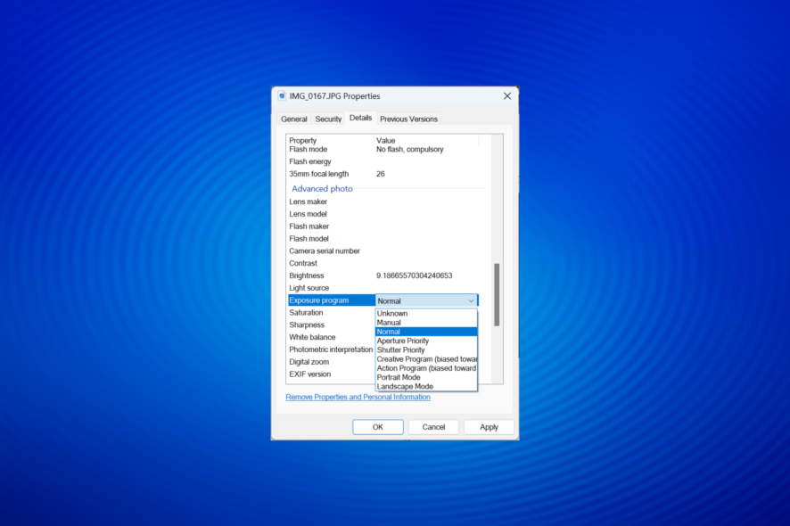 how to edit exif data in windows