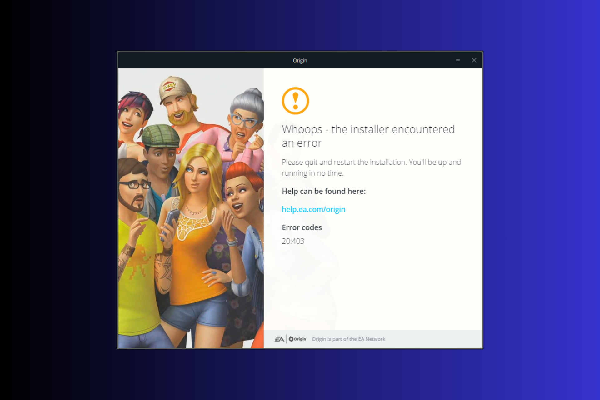 Origin Error Code 20.403: How to Quickly Fix it