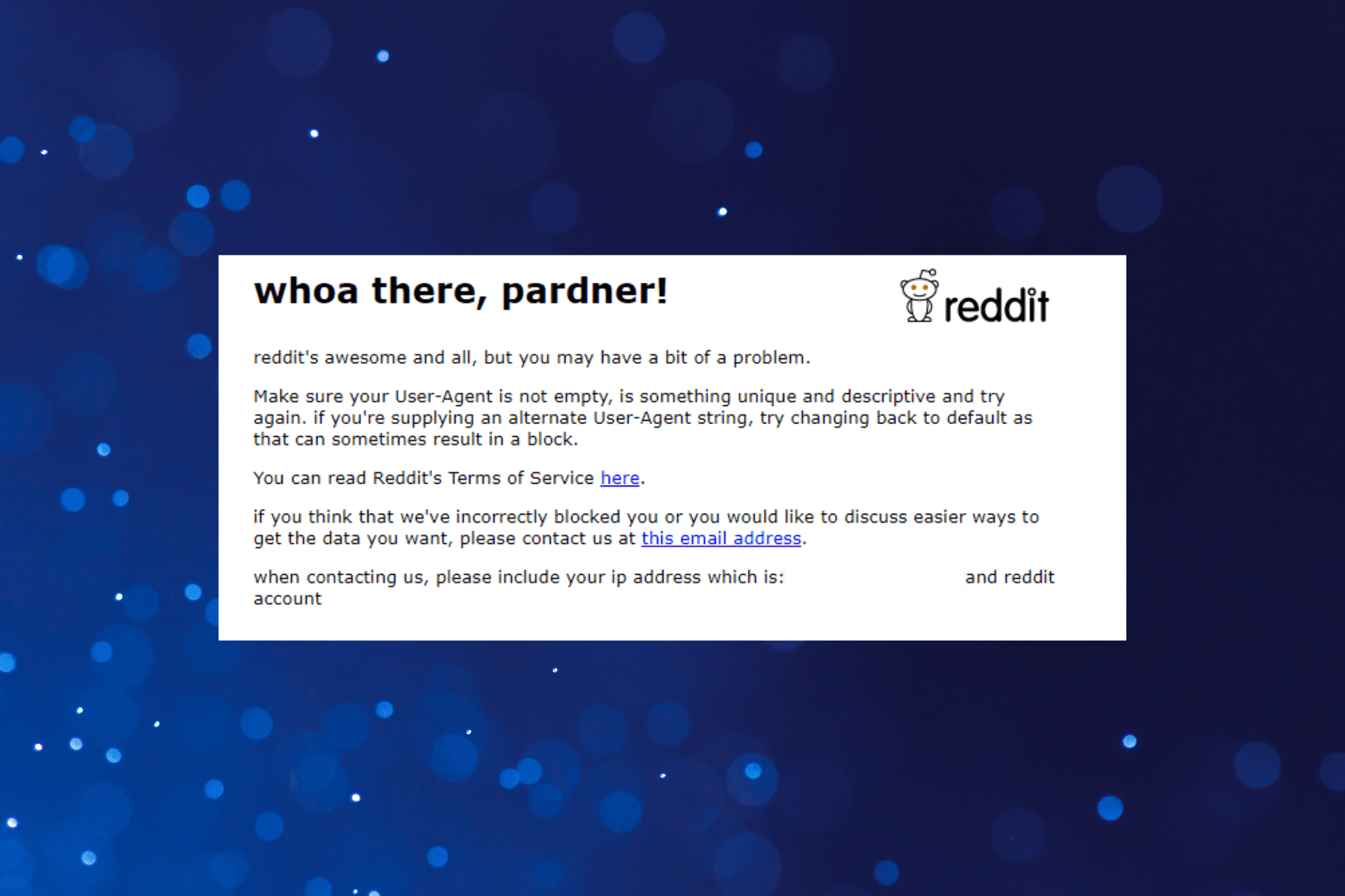 fix Reddit user agent error