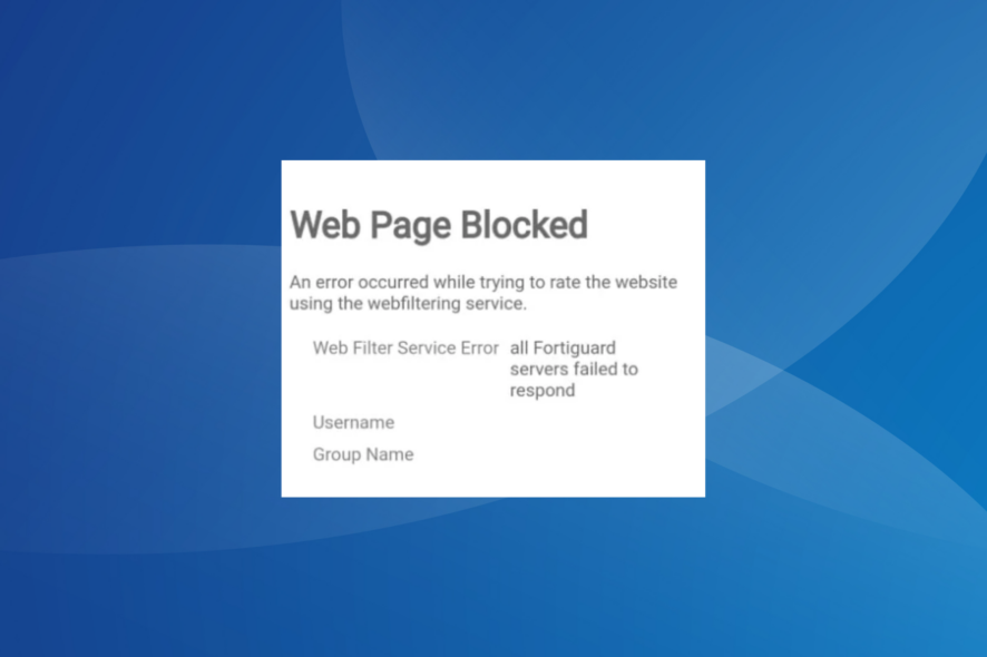 Fix Web Filter Service Error all FortiGuard servers failed to respond