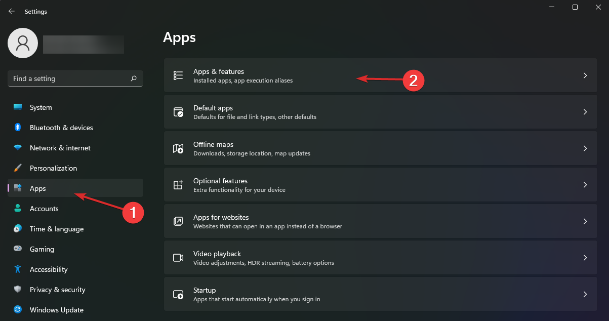 apps and features