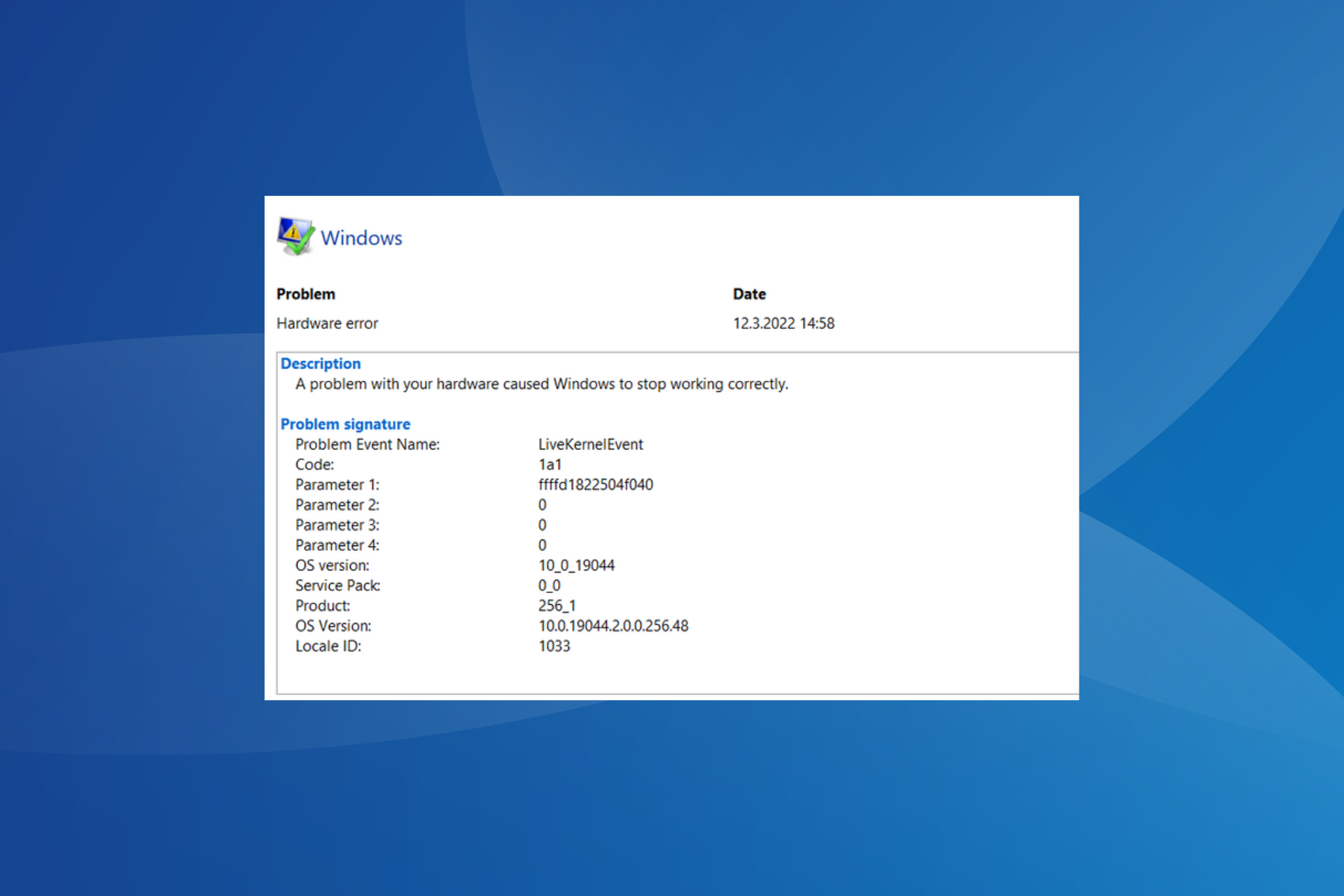 fix LiveKernelEvent Code 1a1