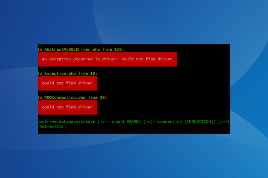 fix an exception occurred in the driver: could not find driver