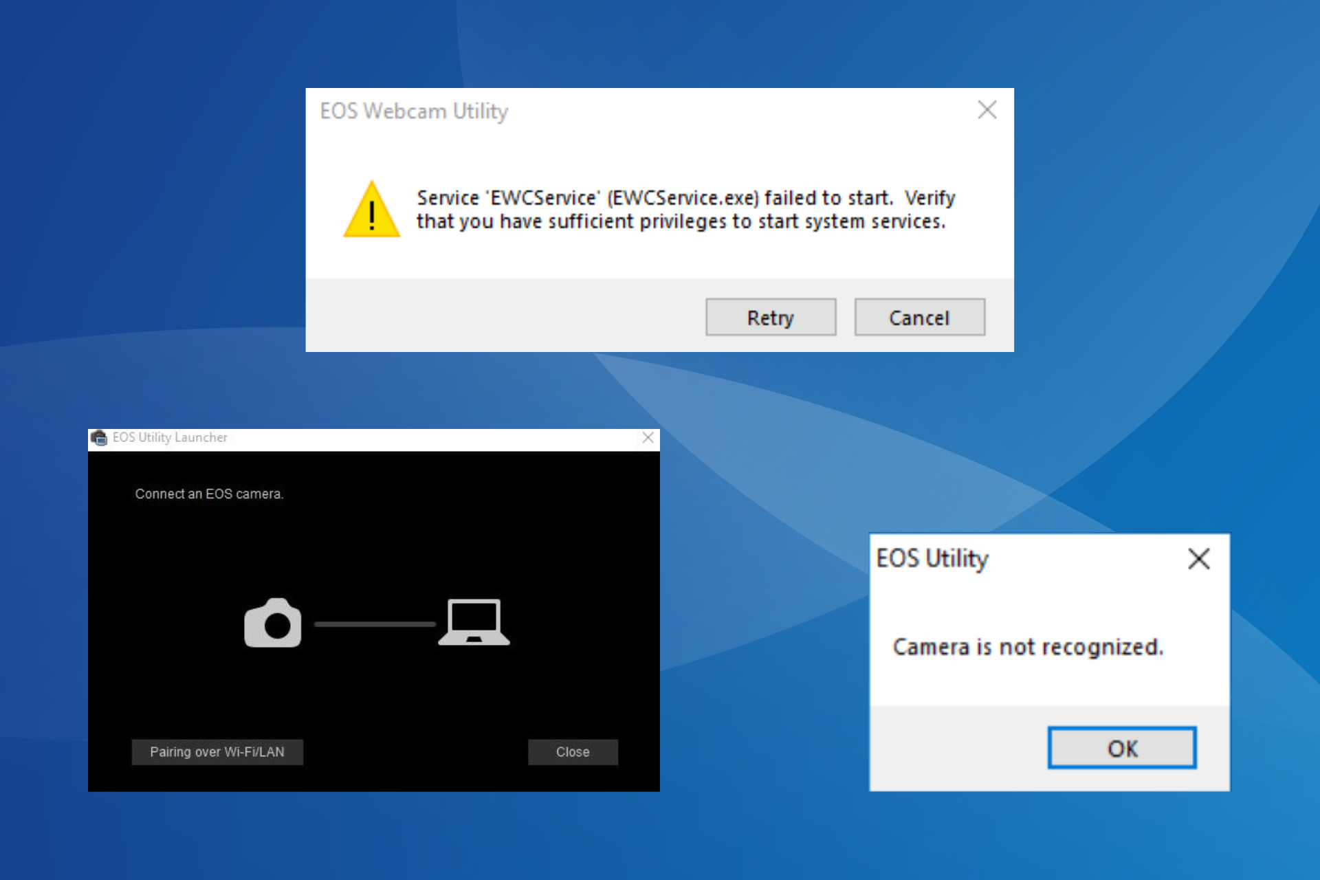 fix Canon EOS utility not working in Windows 11