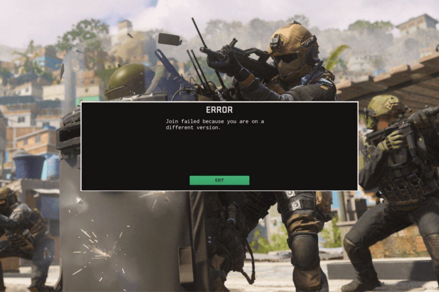 Join Failed Because You Are on a Different Version in MW3