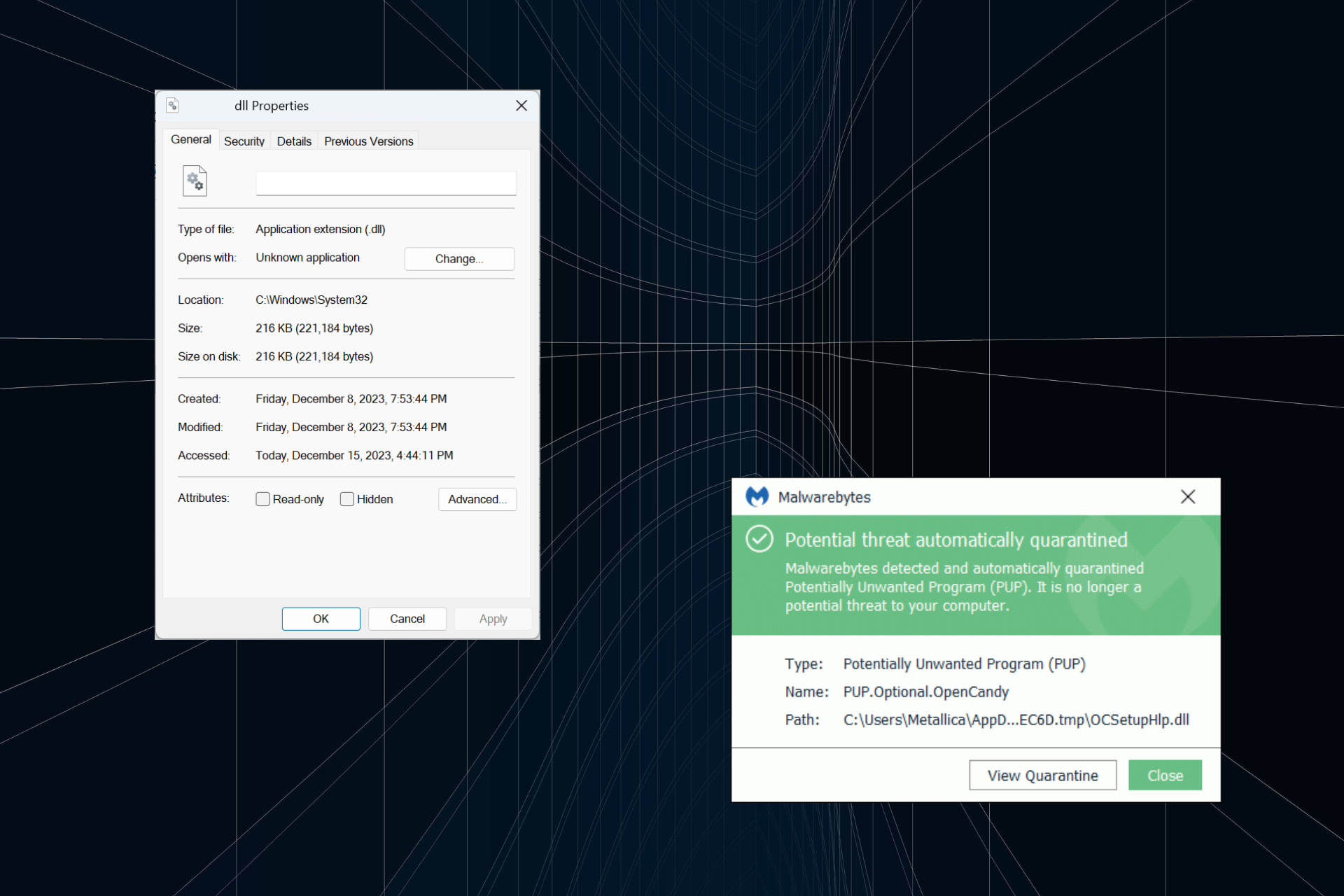 fix ocsetuphlp.dll malware issues