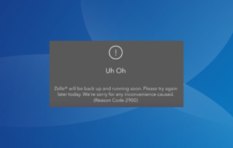 fix zelle reason code 2900