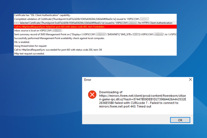 fix 443 error code