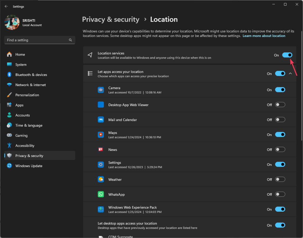 Location services 