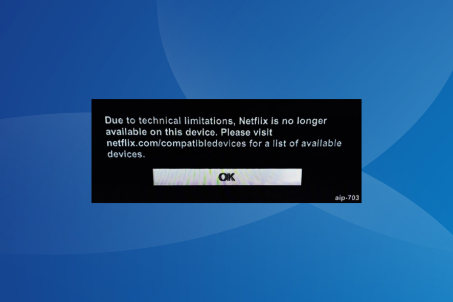 fix Netflix error aip 703