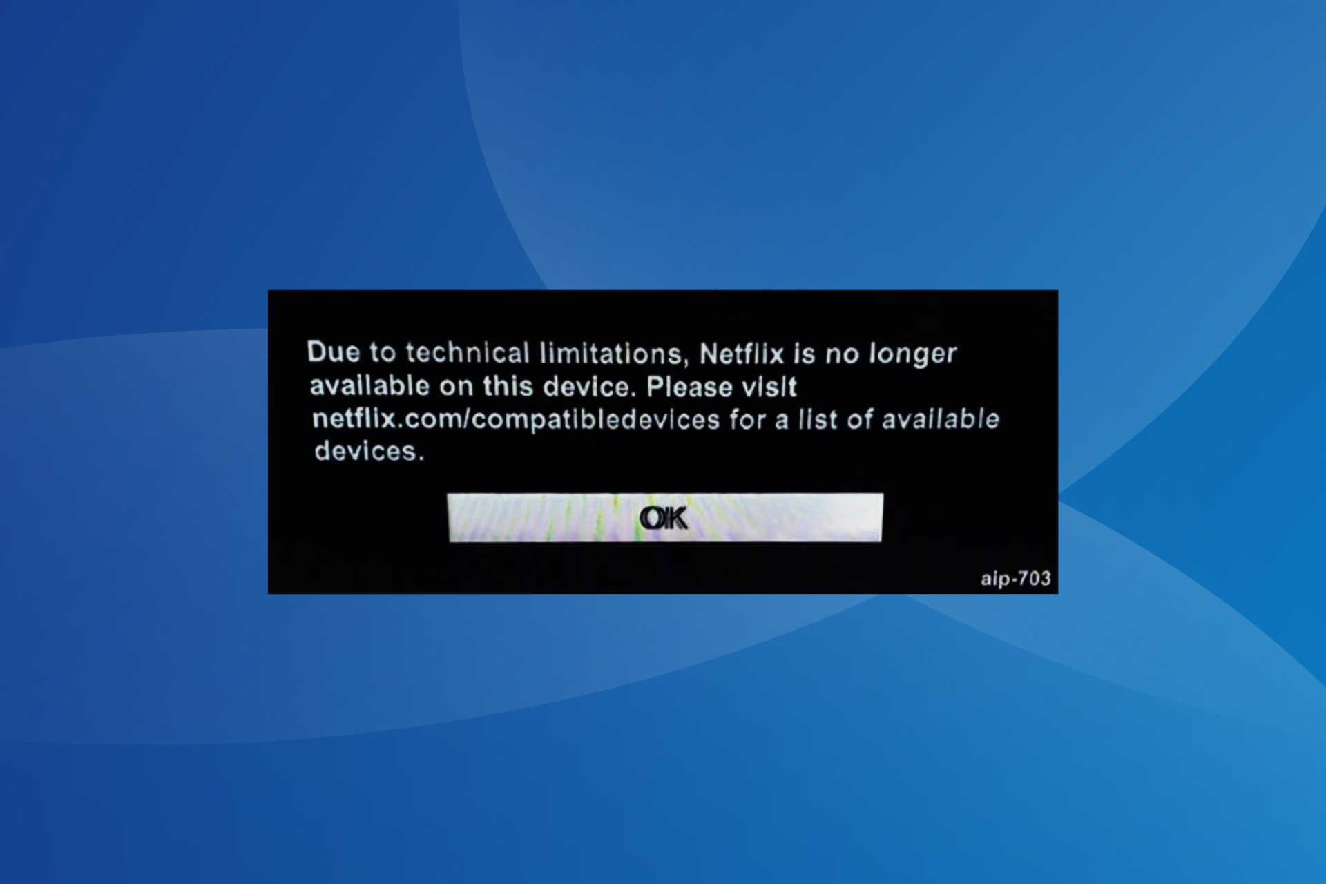 fix Netflix error aip 703