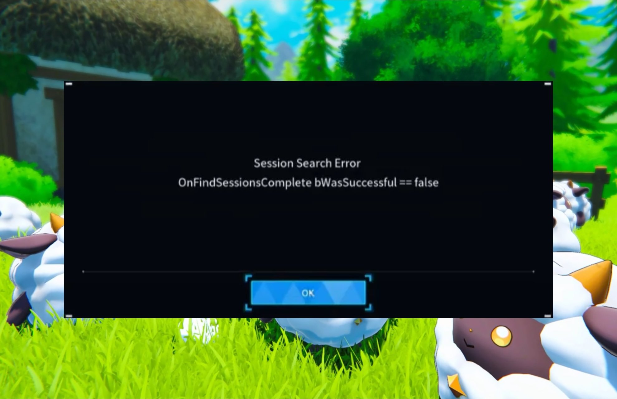 Session Search Error in Palworld after attempting to join a multiplayer server