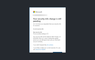 Your Security Info Change is Still Pending