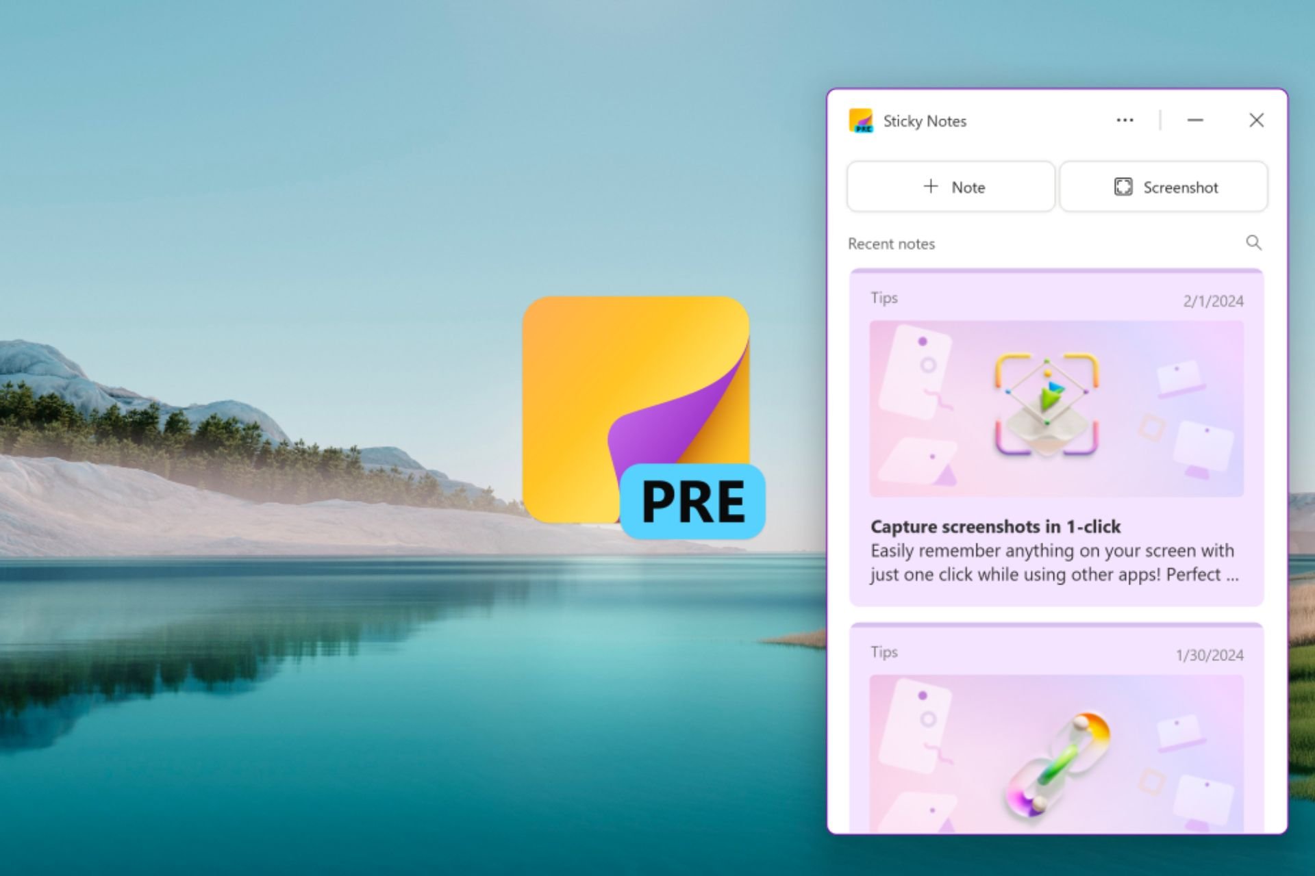 new Sticky Notes app for Windows