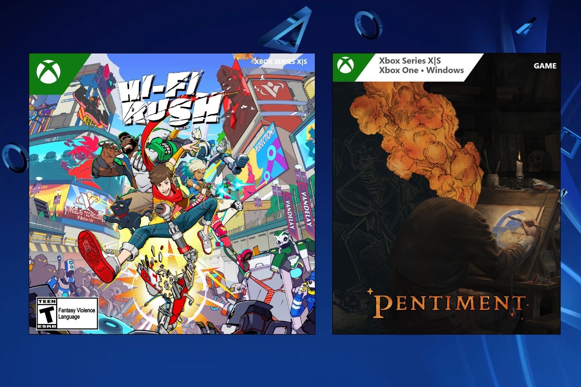 Xbox Exclusive games on a Play Station background