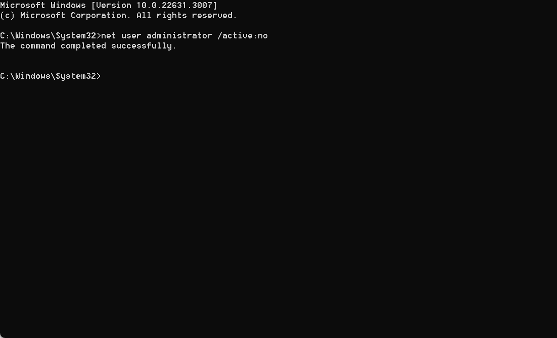 disable to fix generate random password windows command line