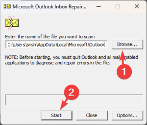 Start  - one or more items in the folder you synchronized do not match
