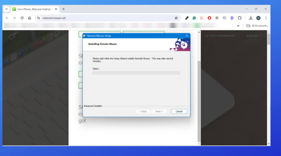 installing remote mouse on pc
