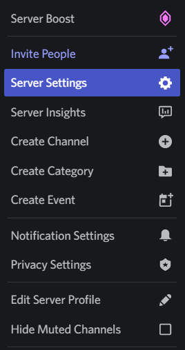 server settings discord