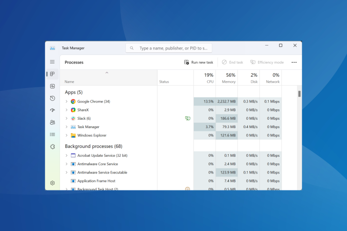 task manager is getting slower