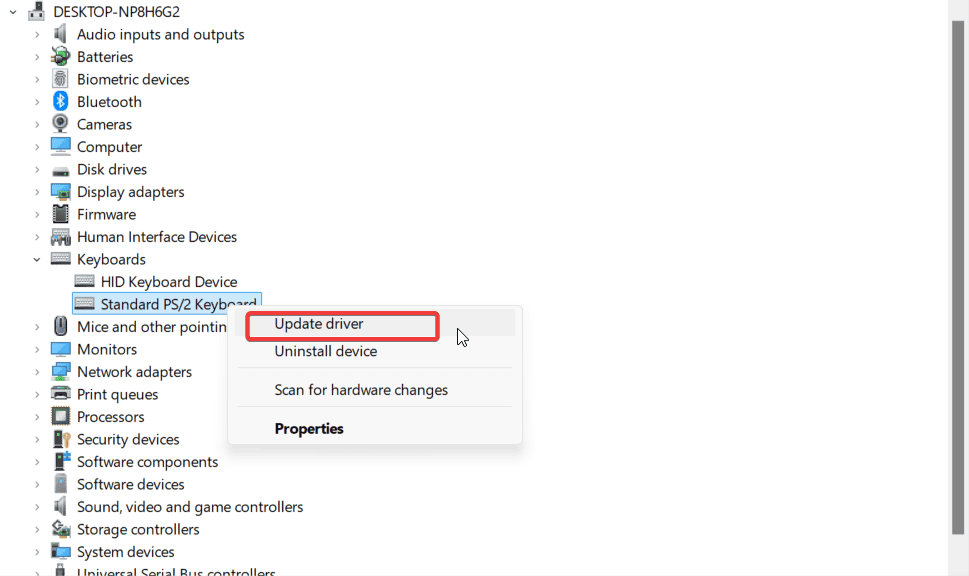 update keyboard driver