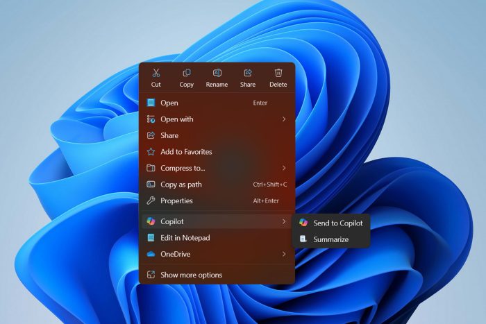 send to copilot w11