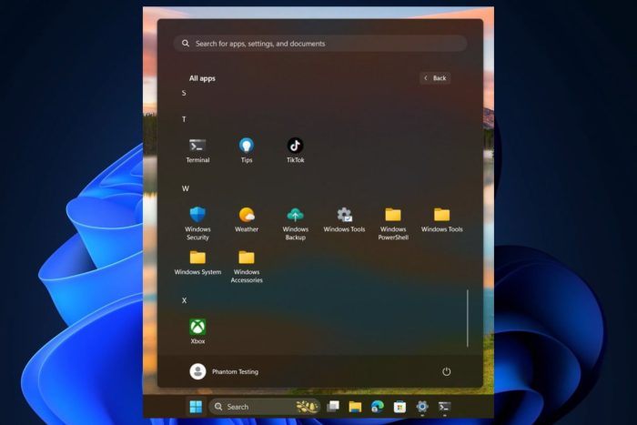 windows 11 start menu