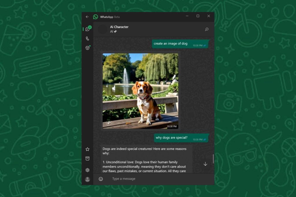 Meta AI in WhatsApp can also generate images
