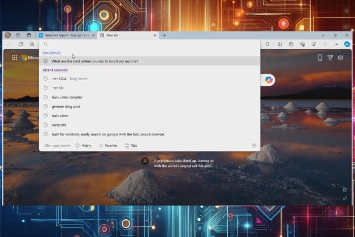 edge address bar copilot prompt
