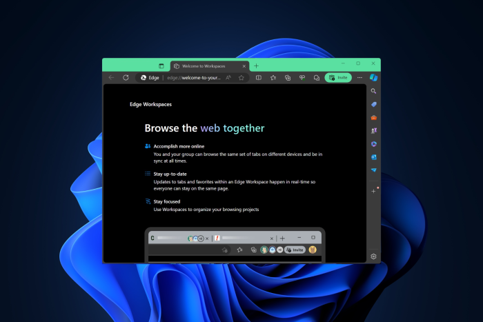 New version of Microsoft Edge 125 on Windows focuses on Workspace appearance